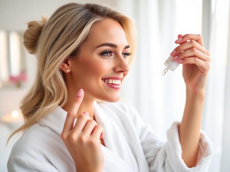 Woman holding a serum