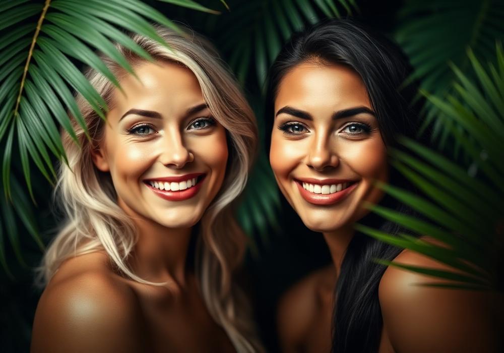 Two models presenting weekly beauty offers